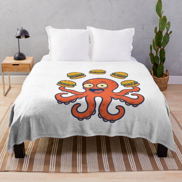 Item preview, Burger Juggling Octopus – Funny Cartoon Food Meme designed and sold by JunedDarragh.