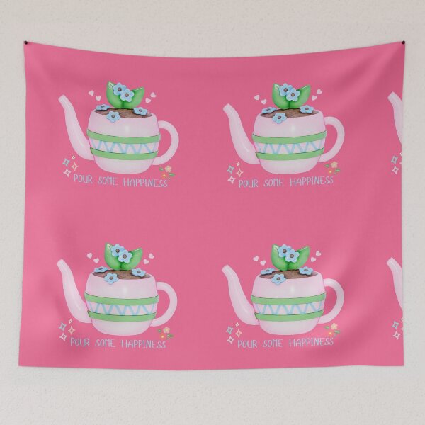 Item preview, Whimsical Teapot with Blue Flowers designed and sold by Eyestudiodesign1997.