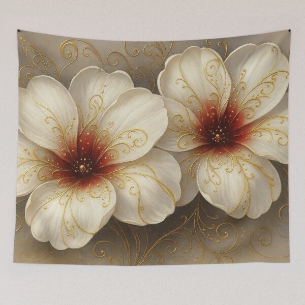 Item preview, Golden floral splendor in porcelain designed and sold by Sigtrix.