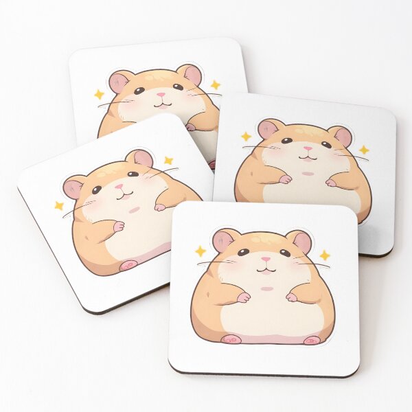 Item preview, Chubby Kawaii Chibi Hamster with Stars – Cute Anime Pet Illustration designed and sold by OsasChild.
