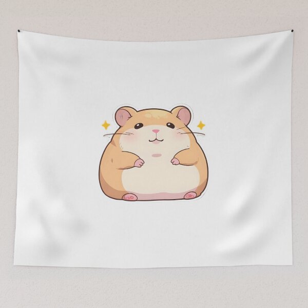 Item preview, Chubby Kawaii Chibi Hamster with Stars – Cute Anime Pet Illustration designed and sold by OsasChild.