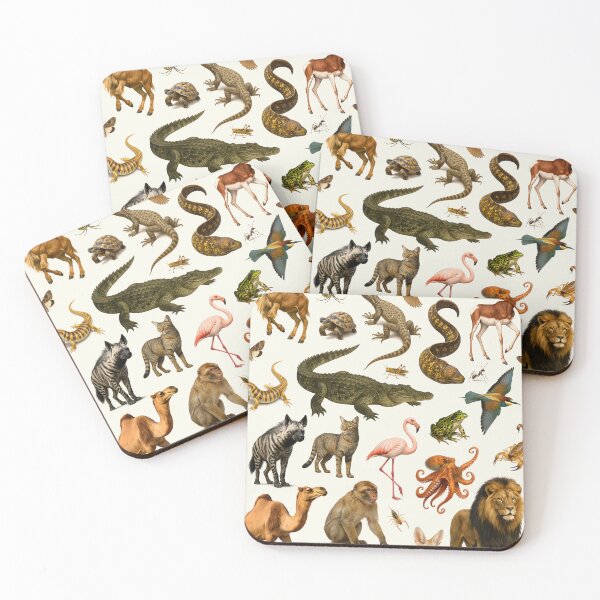 Item preview, Animals of Northern Africa Retro Illustration Wildlife Chart designed and sold by kakarikihill.