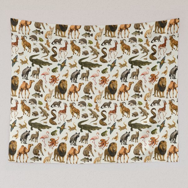 Item preview, Animals of Northern Africa Retro Illustration Wildlife Chart designed and sold by kakarikihill.