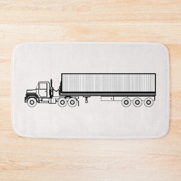 Item preview, Vehicle - M915 Tractor with M872 - 40 Ft Container - Side - BW X 300 designed and sold by Military Insignia Products.