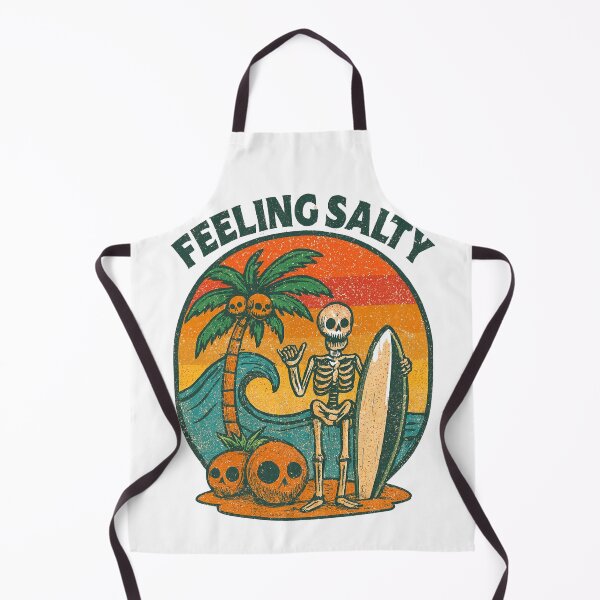 Item preview,  Feeling Salty – Skeleton Surfer Retro Grunge Tee – Halloween Classic T-Shirt designed and sold by inkfluenceart.
