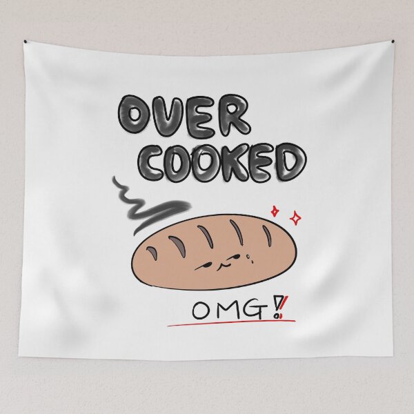 Item preview, Overcooked – Funny Hand-drawn Bread Doodle designed and sold by mintmono-studio.