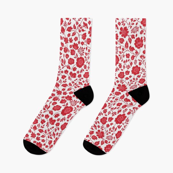 Item preview, Seamless Red Floral Pattern | Bold Botanical Design on White designed and sold by HolmeProud.