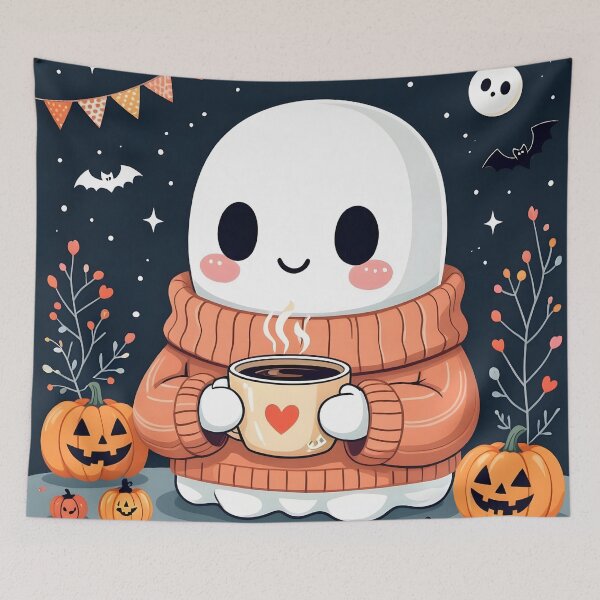 Item preview, Cozy Spooky Coffee – Perfect for Fall Vibes designed and sold by Lu7u.