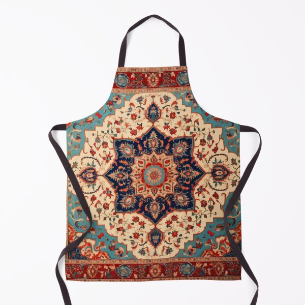 Item preview, Antique Persian Red Ivory Cyan Rug Pattern designed and sold by GrinGalore.