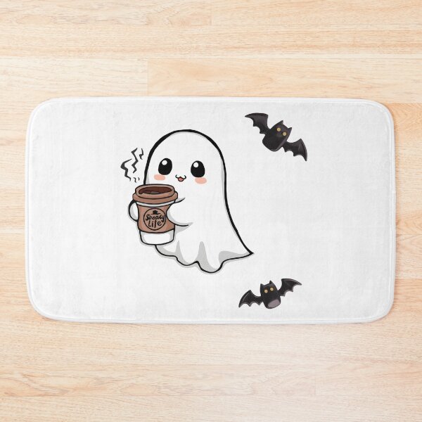Item preview, Kawaii Spooky Coffee Ghost – Cute Halloween Bat Aesthetic designed and sold by Lu7u.