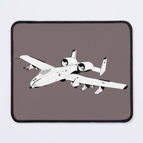 Item preview, Aircraft - A10 - Front - Top - Oblique - BW X 300 designed and sold by Military Insignia Products.