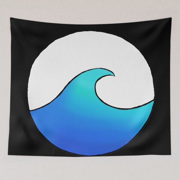 Item preview, gorgeous rich blue to pastel teal gradient circle wave designed and sold by julieiluj.