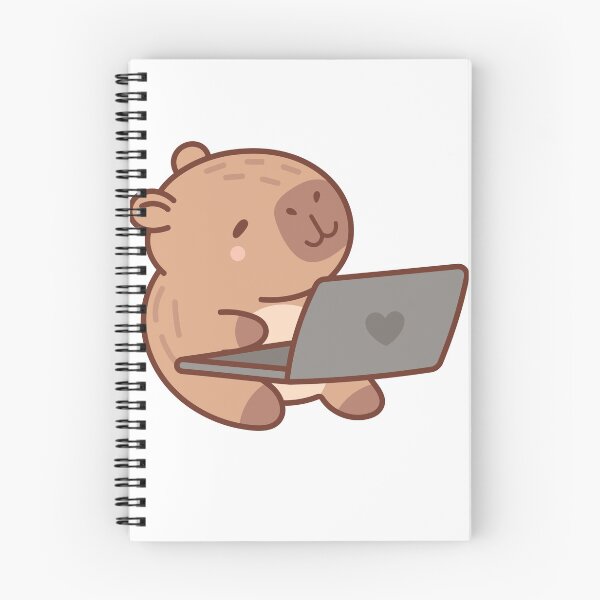 Item preview, Cute Capybara Working on Computer Sticker designed and sold by Céleste Bloom.
