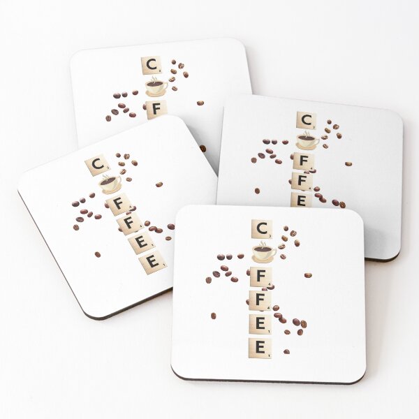 Item preview, Coffee Lover Scrabble Art – Coffee Beans & Tiles Design designed and sold by MomFuelDesigns.