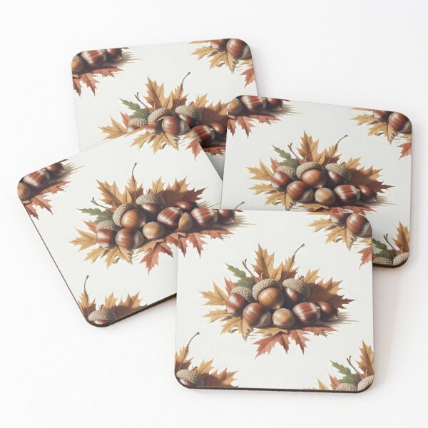 Item preview, Golden and Reddish-Brown Leaves with Acorn Accents designed and sold by SplashTastic.