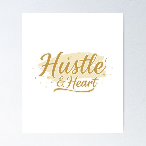 Artikelvorschau, Hustle & Heart Inspirierender Zitat-Aufkleber – Lebendiges Farbverlaufsdesign entworfen und verkauft von Happyfreedom.