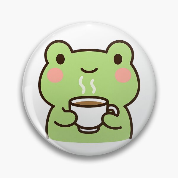 Item preview, Cute Frog Sipping Coffee | Kawaii Frog  designed and sold by stylishdzign.