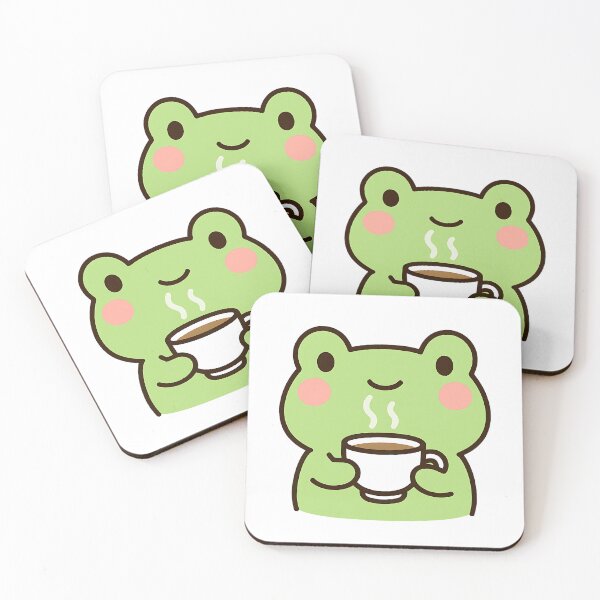Item preview, Cute Frog Sipping Coffee | Kawaii Frog  designed and sold by stylishdzign.