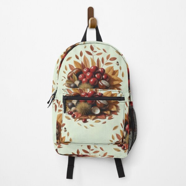 Item preview, Chestnuts and Red Berries on Golden Autumn Leaves designed and sold by SplashTastic.