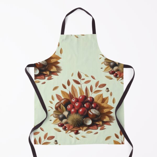 Item preview, Chestnuts and Red Berries on Golden Autumn Leaves designed and sold by SplashTastic.