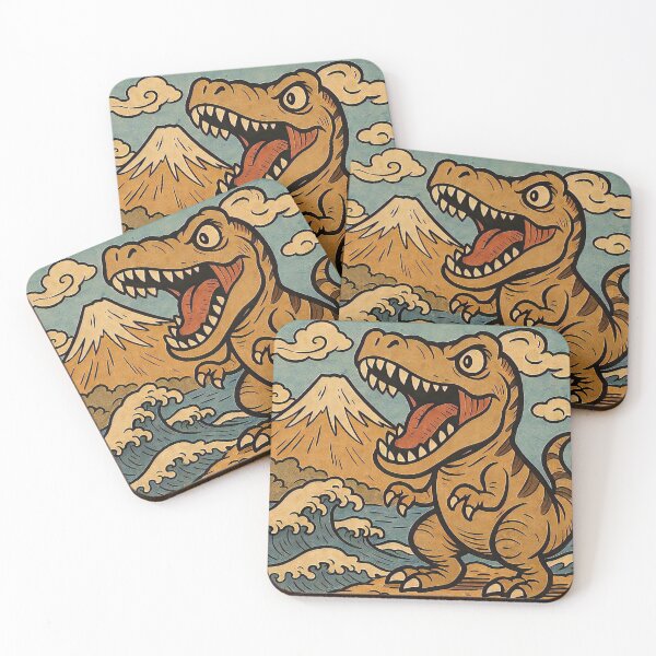 Item preview, Retro Dino Wave by Mount Fuji designed and sold by WaGlobal.