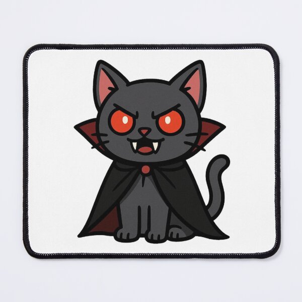 Item preview, Vampire Cat with Cape and Fangs – Spooky Halloween Creature designed and sold by Confuzz1ed.