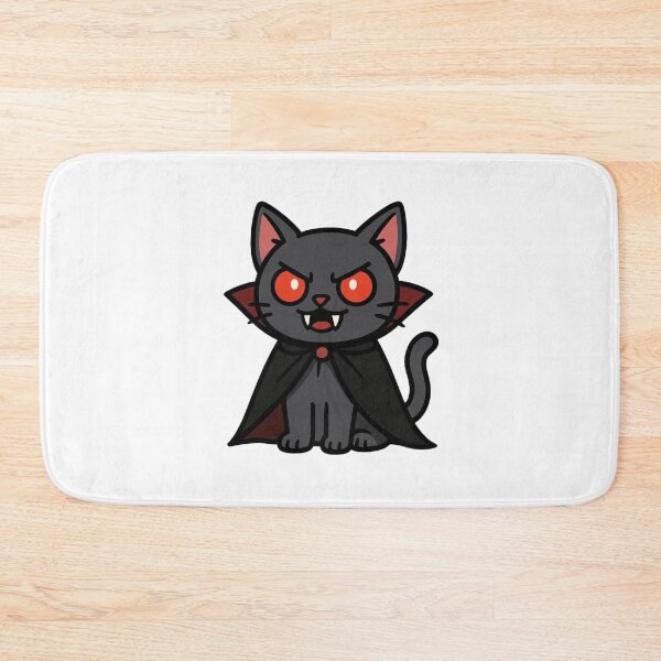 Item preview, Vampire Cat with Cape and Fangs – Spooky Halloween Creature designed and sold by Confuzz1ed.