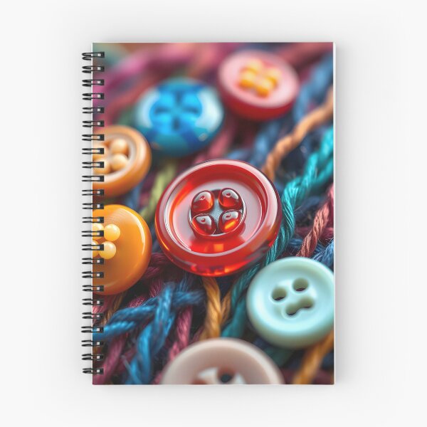 Item preview, Beautifully colored buttons, ornate and arranged with beautifully harmonious and fluid colored wool threads. designed and sold by jotcar.