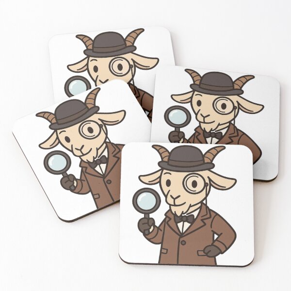 Item preview, Goat Detective with Monocle – Quirky Animal Mystery Solver designed and sold by Confuzz1ed.