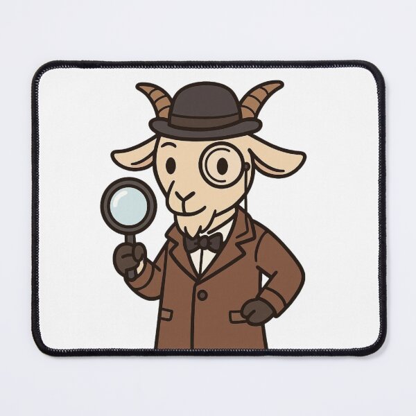 Item preview, Goat Detective with Monocle – Quirky Animal Mystery Solver designed and sold by Confuzz1ed.