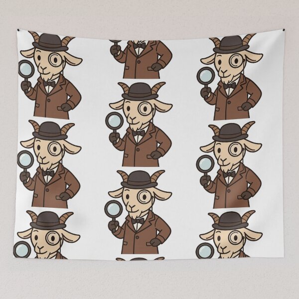 Item preview, Goat Detective with Monocle – Quirky Animal Mystery Solver designed and sold by Confuzz1ed.