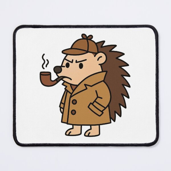 Item preview, Hedgehog Detective with Pipe – Cute Animal Sleuth designed and sold by Confuzz1ed.
