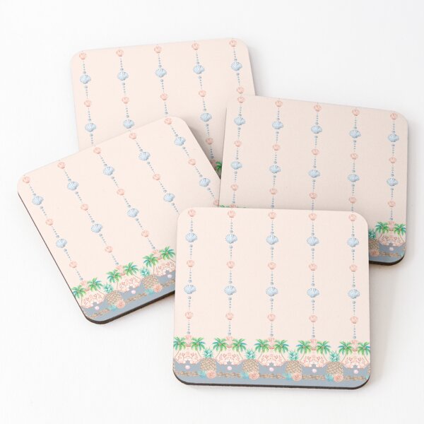 Item preview, Tropical Pineapple & Seashell Coastal Pattern designed and sold by RayaeCollective.