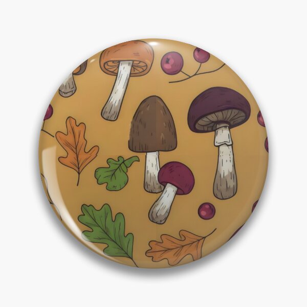 Item preview, Forest Mushrooms and Red Berries in Warm Autumn Tones designed and sold by SplashTastic.