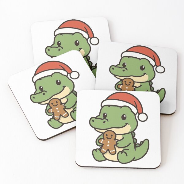 Item preview, Crocodile with Gingerbread Cookie – Cute Christmas Design designed and sold by Confuzz1ed.