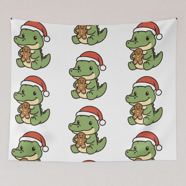 Item preview, Crocodile with Gingerbread Cookie – Cute Christmas Design designed and sold by Confuzz1ed.