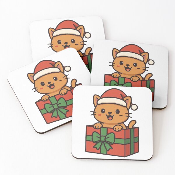 Item preview, Cat in Christmas Gift Box – Cute Holiday Surprise designed and sold by Confuzz1ed.
