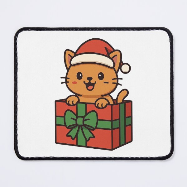 Item preview, Cat in Christmas Gift Box – Cute Holiday Surprise designed and sold by Confuzz1ed.