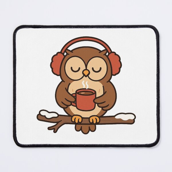 Item preview, Owl with Hot Cocoa – Cozy Christmas Holiday Bird designed and sold by Confuzz1ed.