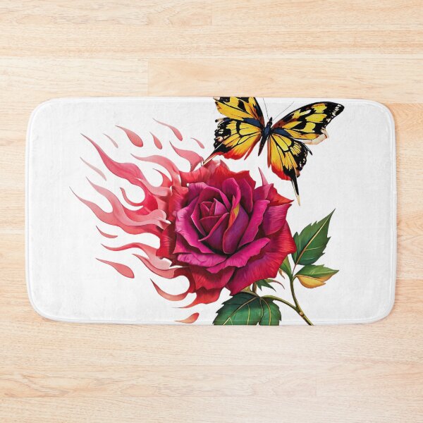 Item preview, Flaming Rose with Butterfly Bold Colorful Sticker Art designed and sold by Inkify31.