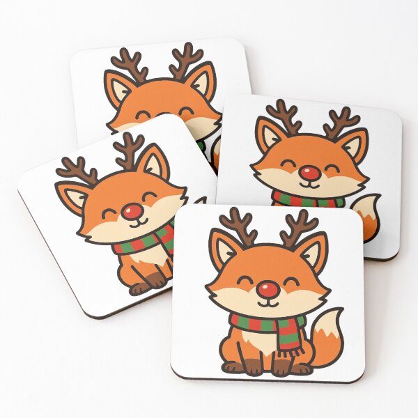 Item preview, Fox with Reindeer Antlers – Funny Christmas Character designed and sold by Confuzz1ed.
