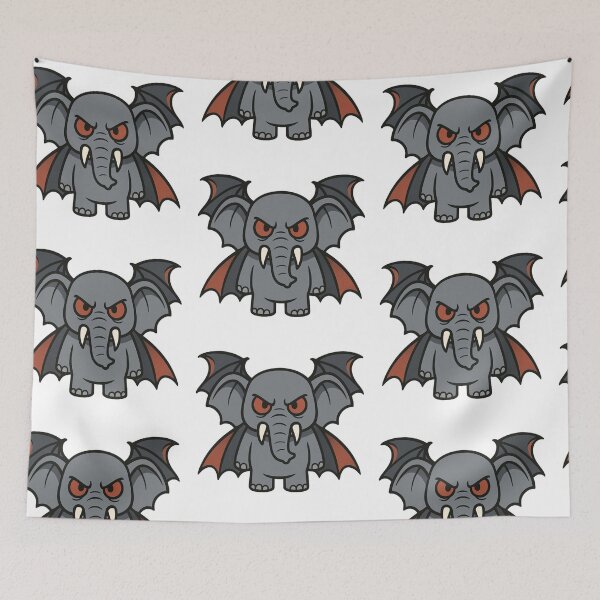 Item preview, Vampire Elephant with Bat Wings – Scary Halloween Animal designed and sold by Confuzz1ed.