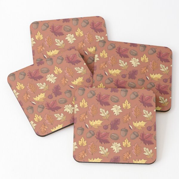 Item preview, Seasonal Autumn Pattern with Acorns and Golden Leaves designed and sold by SplashTastic.