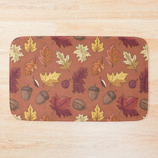 Item preview, Seasonal Autumn Pattern with Acorns and Golden Leaves designed and sold by SplashTastic.