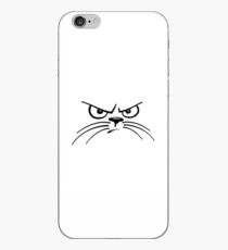 black and white grumpy cat with whiskers iPhone Case