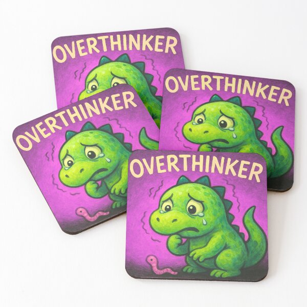 Item preview, Overthinker Dino – Cute Pastel Art designed and sold by GigsByGG.