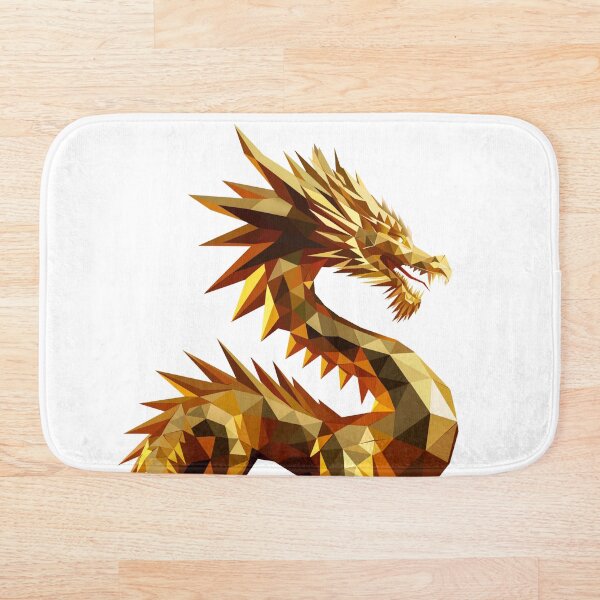 Item preview, Golden Geometric Dragon – Low Poly Symbol of Luck and Prosperity designed and sold by InFrameVision.