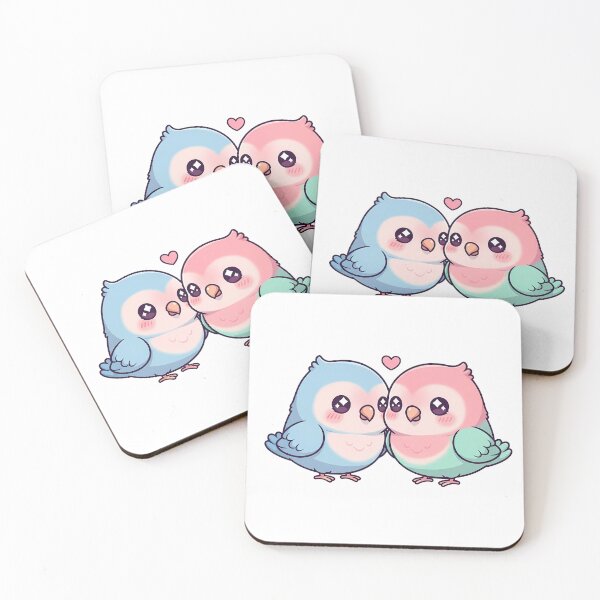 Item preview, Kawaii Cute Lovebirds Illustration designed and sold by SLDavincy.