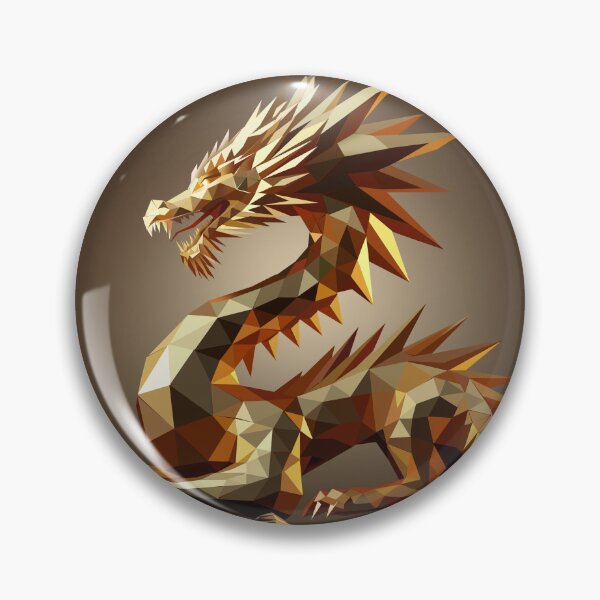 Artikelvorschau, Goldener geometrischer Drache – Low-Poly-Symbol für Glück und Wohlstand entworfen und verkauft von InFrameVision.