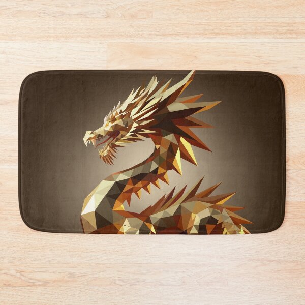 Item preview, Golden Geometric Dragon – Low Poly Symbol of Luck and Prosperity designed and sold by InFrameVision.